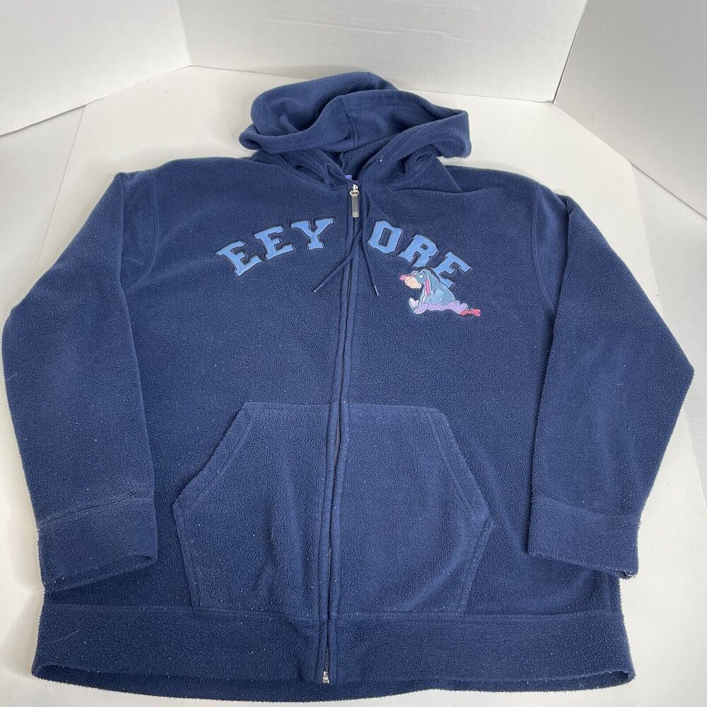 Eeyore Full Zip Hoodie Sweatshirt, Womens 1X, Dark Blue, Disney, Long Sleeve - Picture 6 of 9